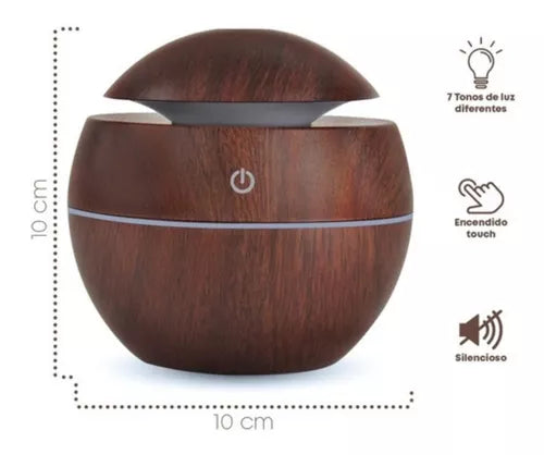 Humidificador en esfera estilo madera